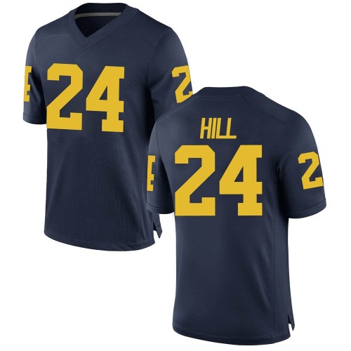 Lavert Hill Michigan Wolverines Men's NCAA #24 Navy Replica Brand Jordan College Stitched Football Jersey GHB4154HA